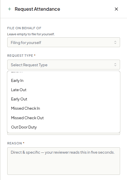 The three new request types sit at the end of the list.